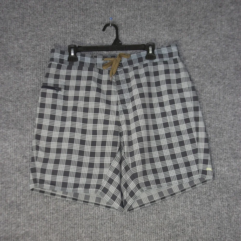Patagonia Board Shorts Mens‎ 36 Gray Plaid Swim Trunks Hiking Gorpcore